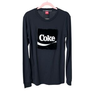 Joyrich X Coca-Cola Black Fuzzy Logo Long Sleeve Tee Medium